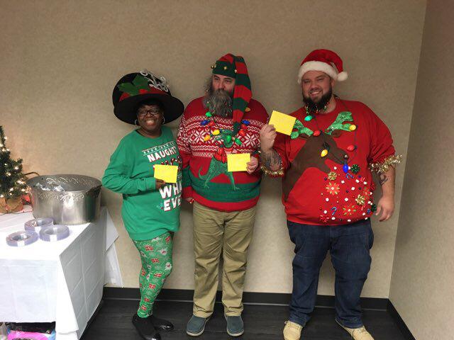 Ugly holiday sweater contest